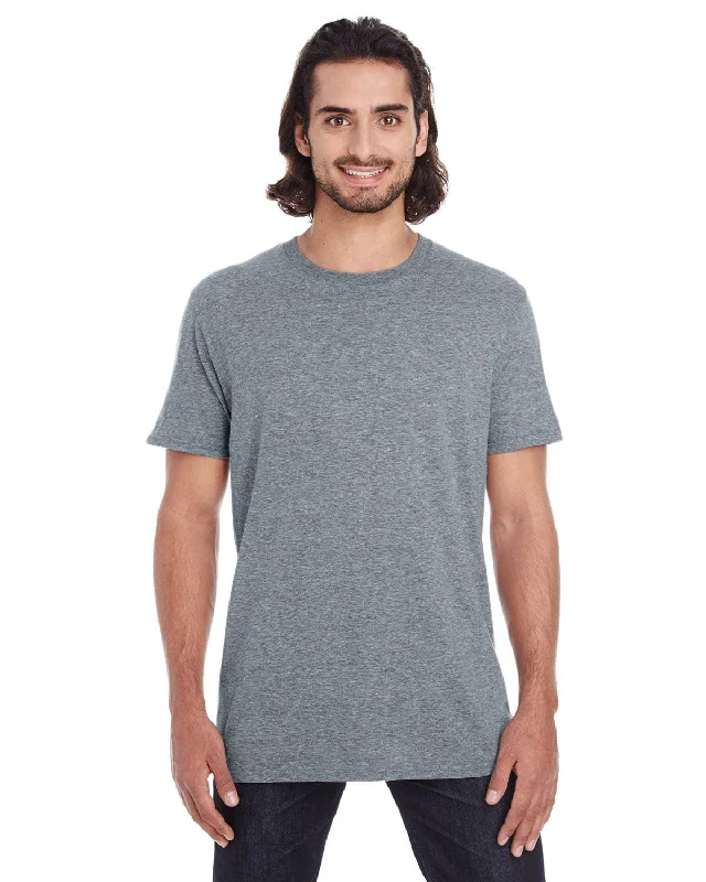 Anvil Fashion Fit T-Shirt | Graphite Heather Welt Pockets Slit Pockets