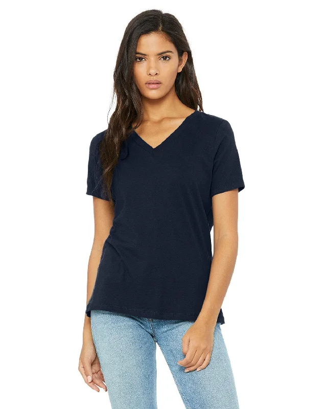 Bella+Canvas Ladies Missy V-Neck T-Shirt | Navy Elegant Classic Vintage