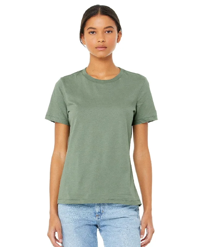 Bella+Canvas Ladies Relaxed Short Sleeve Jersey T-Shirt | Sage Chenille Brocade Lace