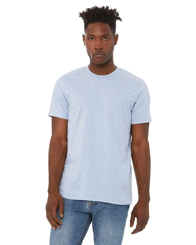 Bella+Canvas Unisex Heather CVC T-Shirt | Hthr Prism Blue Cashmere Blend Cotton Blend Poly Blend