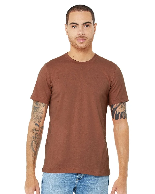 Bella+Canvas Unisex T-Shirt | Terracotta Collared Crew Neck Turtle Neck