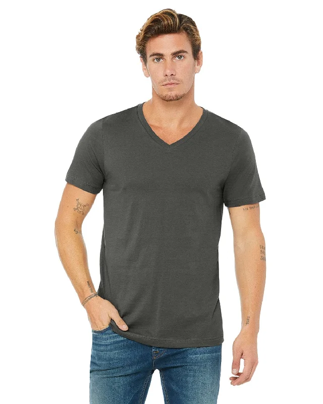 Bella+Canvas Unisex V-Neck T-Shirt | Asphalt Cotton Fabric Linen Fabric Terry Fabric