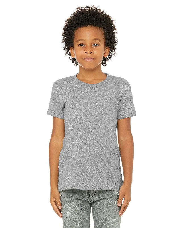 Bella+Canvas Youth Short Sleeve T-Shirt | Athletic Heather Beaded Sequined Faux Fur