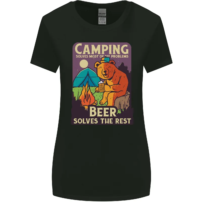 Camping Solves Most of My Problems Funny Womens Wider Cut T-Shirt Faux Fur Fabric Real Fur Fabric Shearling Fabric Camping Solves Most of My Problems Funny Womens Wider Cut T-Shirt Faux Fur Fabric Real Fur Fabric Shearling Fabric