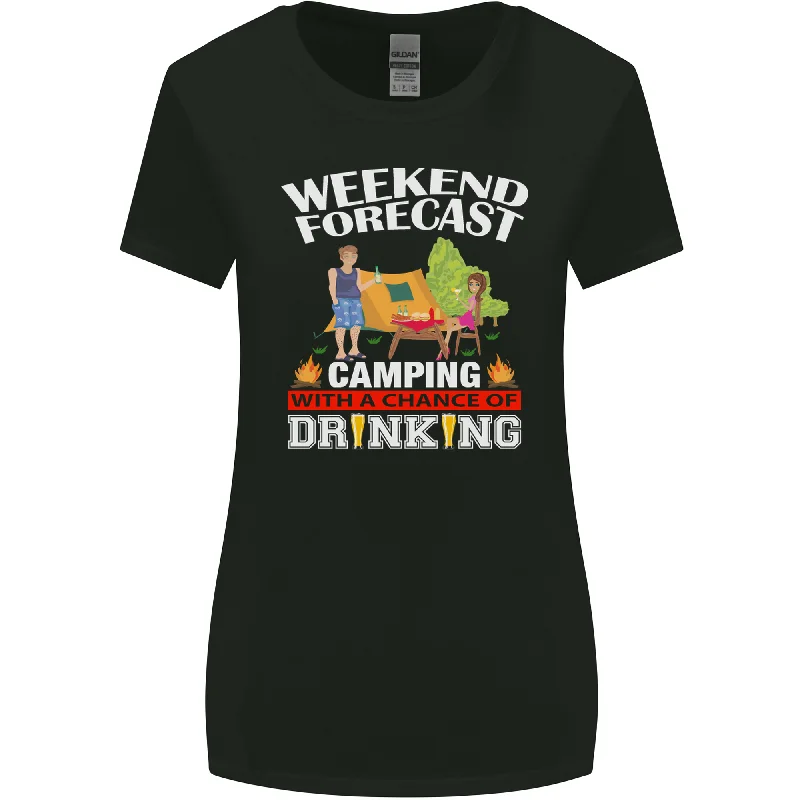 Camping Weekend Forecast Funny Alcohol Beer Womens Wider Cut T-Shirt Polka Dot Checkered Tartan Camping Weekend Forecast Funny Alcohol Beer Womens Wider Cut T-Shirt Polka Dot Checkered Tartan