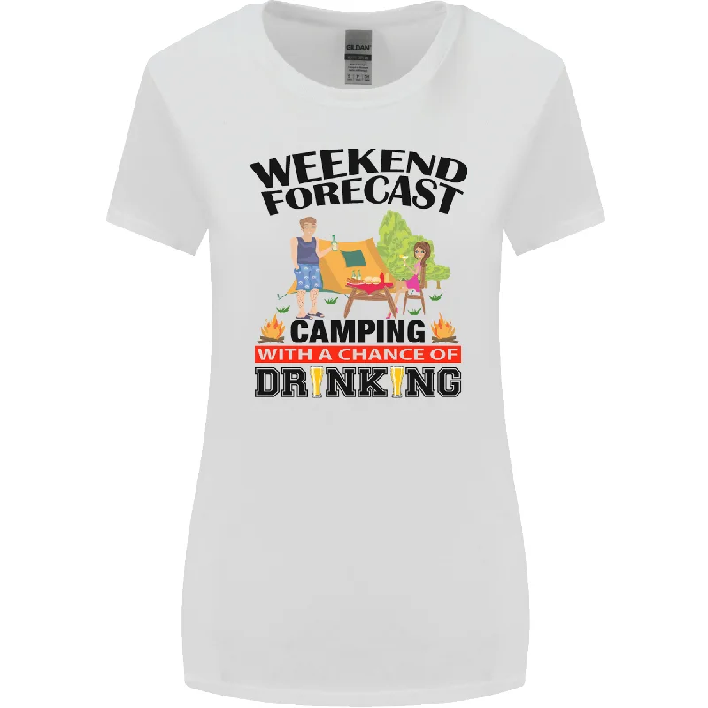 Camping Weekend Forecast Funny Alcohol Beer Womens Wider Cut T-Shirt Satin Blend Silk Blend Wool Blend Camping Weekend Forecast Funny Alcohol Beer Womens Wider Cut T-Shirt Satin Blend Silk Blend Wool Blend