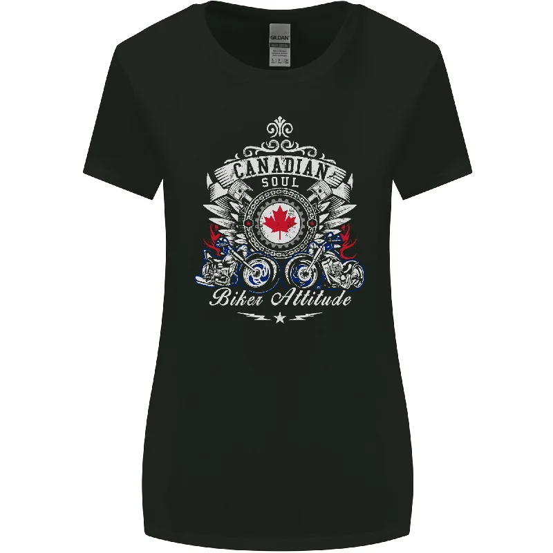 Canadian Biker Attitude Motorbike Canada Womens Wider Cut T-Shirt Front Pockets Side Pockets Patch Pockets Canadian Biker Attitude Motorbike Canada Womens Wider Cut T-Shirt Front Pockets Side Pockets Patch Pockets