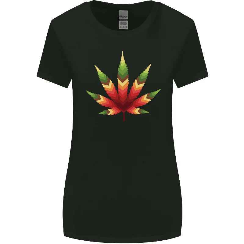 Cannabis Leaf Weed Marijuana Weed Womens Wider Cut T-Shirt Fashionable Trendy Casual