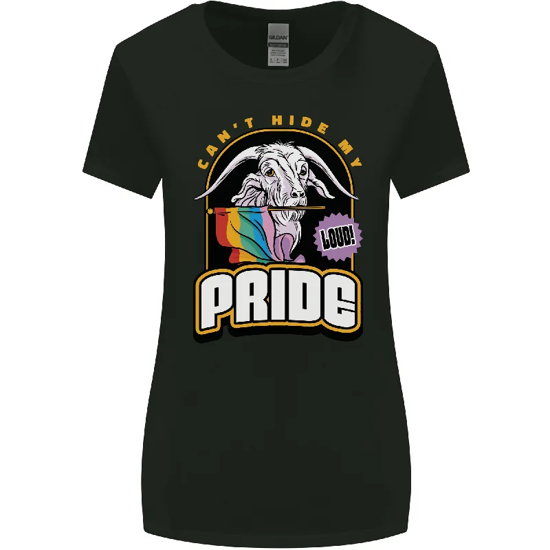 Cant Hide My Pride LGBT Gay Awareness Womens Wider Cut T-Shirt Boxy Fit Fitted Loose