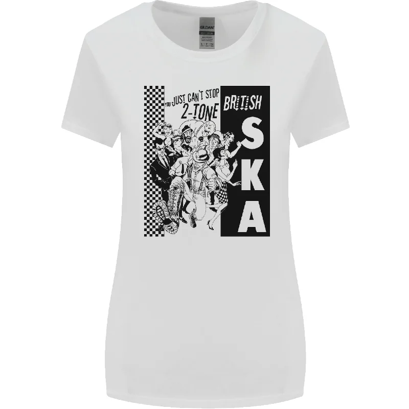 Cant Stop 2-Tone British SKA 2Tone Womens Wider Cut T-Shirt Knit Fabric Woven Fabric Fleece Fabric