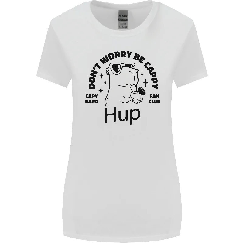 Capybara Be Cappy Funny Womens Wider Cut T-Shirt Seamless Knitted Crochet