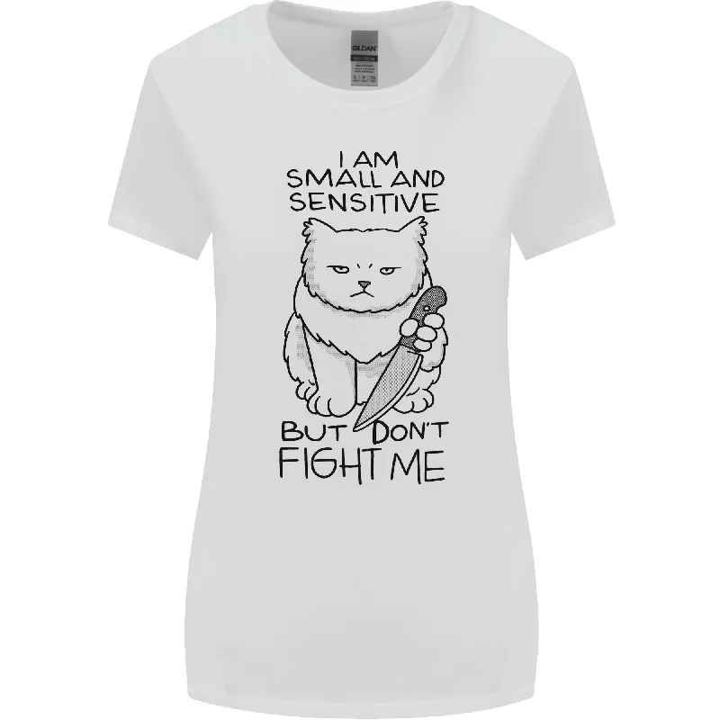 Cat Dont Fight Me Funny Womens Wider Cut T-Shirt Zippered Front Buttoned Front Snap Front