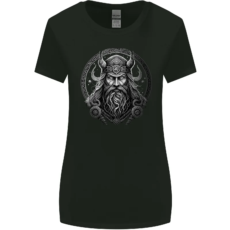 Celtic Viking Norse God Warrior Gym MMA Womens Wider Cut T-Shirt Hooded Caped Shawl Collar