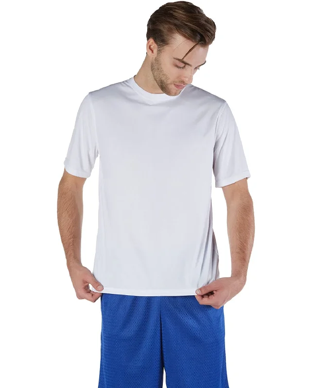 Champion Double Dry Performance T-Shirt | White Graphic T-Shirt Round Neck Polyester