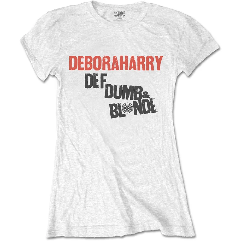 Debbie Harry Ladies T-Shirt: Def, Dumb & Blonde Beaded Sequined Faux Fur