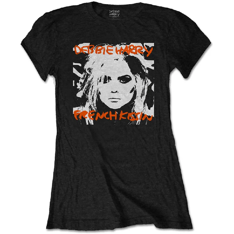 Debbie Harry Ladies T-Shirt: French Kissin' Spandex Blend Rayon Blend Denim Blend