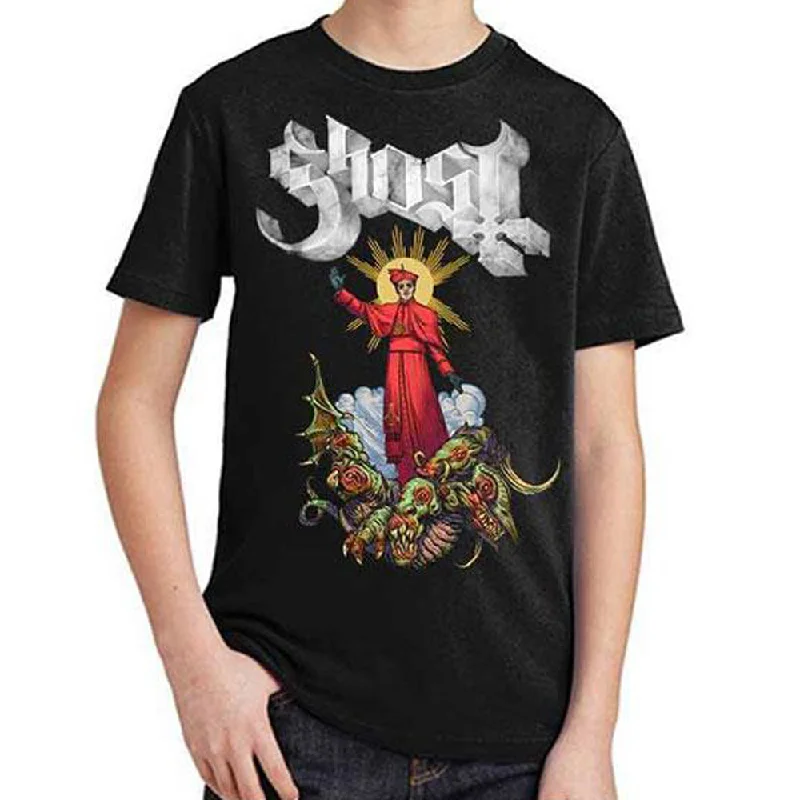 Ghost | Official Band Kids T-Shirt | Plaguebringer Notch Collar Peter Pan Collar Cowl Neck