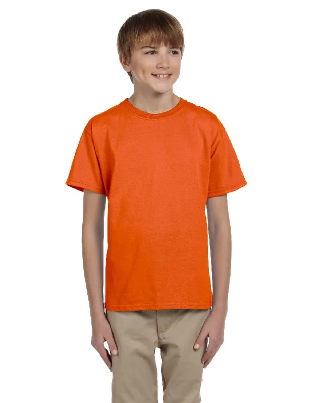 Gildan Ultra Cotton Youth Heavyweight T-Shirt | Orange Mesh Blend Leather Blend Suede Blend