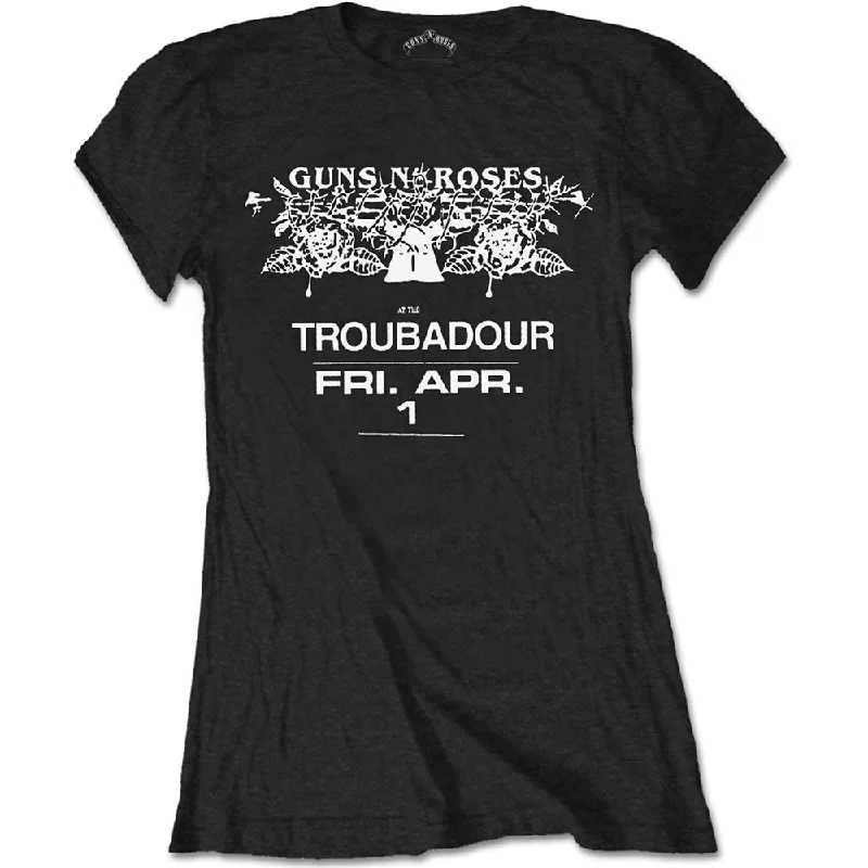 Guns N' Roses Ladies T-Shirt: Troubadour Flyer Wool Fabric Cashmere Fabric Tweed Fabric