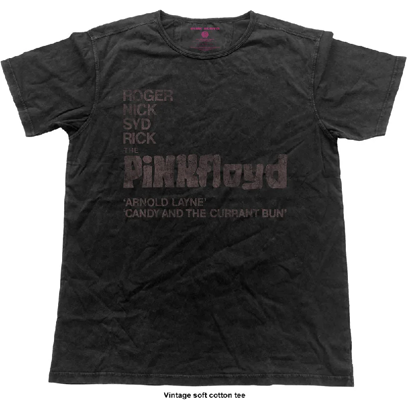 Pink Floyd Unisex Fashion T-Shirt: Arnold Layne Demo (Vintage Finish) Zippered Front Buttoned Front Snap Front