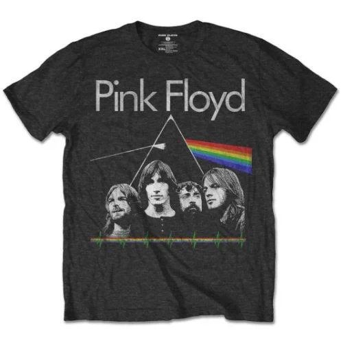 Pink Floyd T-Shirt: DSOTM Band & Pulse Silk Blend Satin Velvet