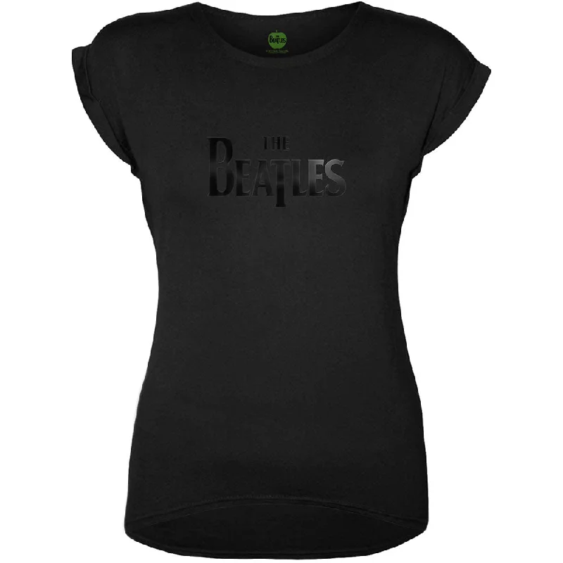 The Beatles Ladies Fashion T-Shirt: Drop T Logo with Hi-Build Application Casual Formal Business