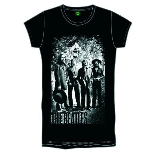 The Beatles Ladies Premium T-Shirt: Tittenhurst Lamppost with Foiled Application Cashmere Blend Cotton Blend Poly Blend