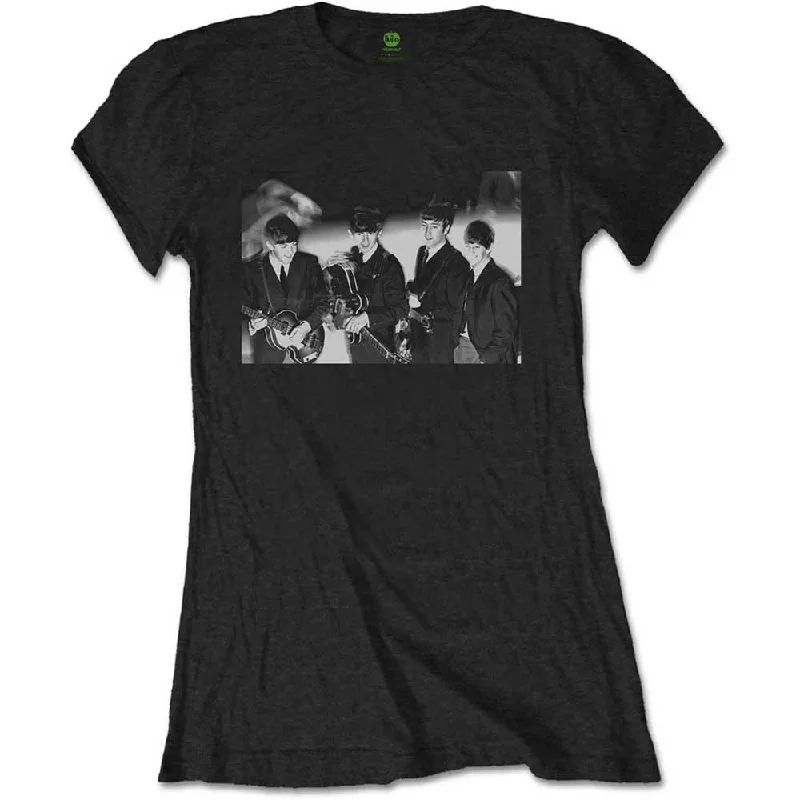 The Beatles Ladies T-Shirt: Smiles Photo Rayon Velvet Corduroy