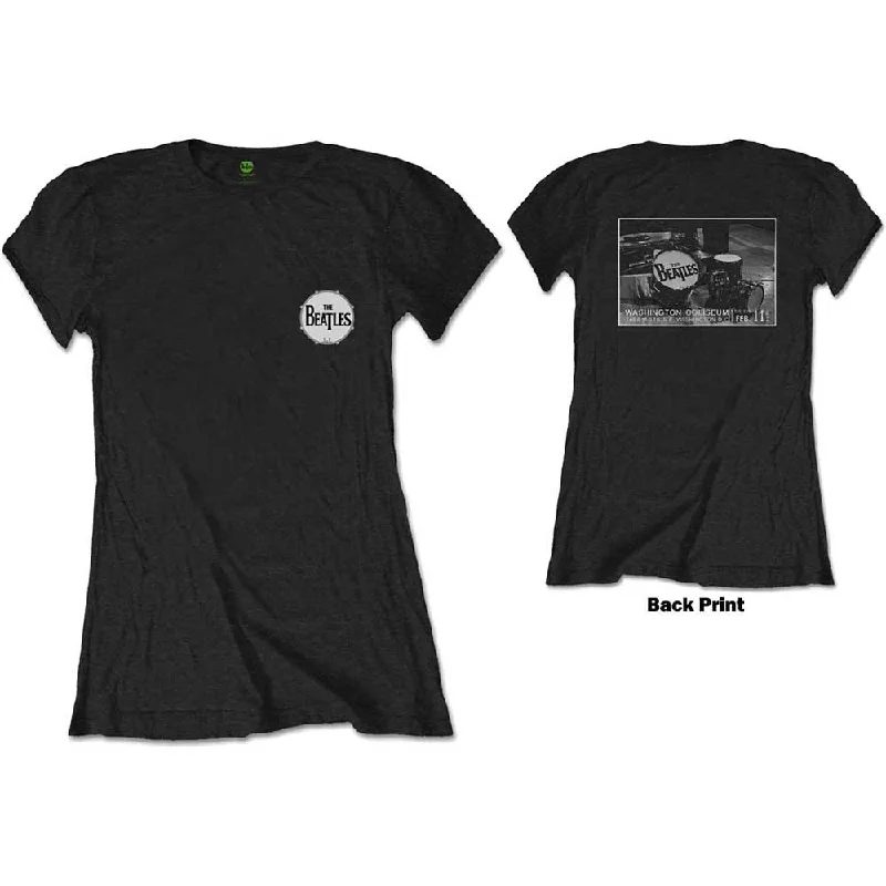 The Beatles Ladies T-Shirt: Washington Coliseum (Back Print) Iron Safe Non-Iron Wrinkle Free