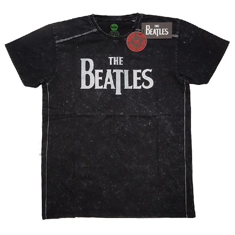 The Beatles Snow Wash T-Shirt: Drop T Logo Iron Safe Non-Iron Wrinkle Free