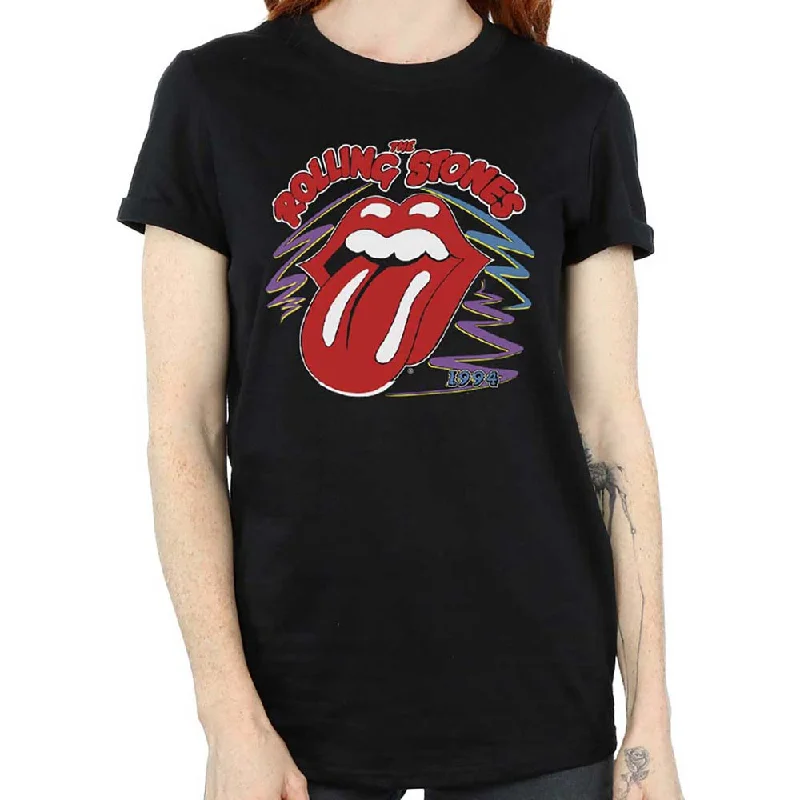 The Rolling Stones Ladies T-Shirt: 1994 Tongue Mesh Fabric Canvas Fabric Denim Fabric