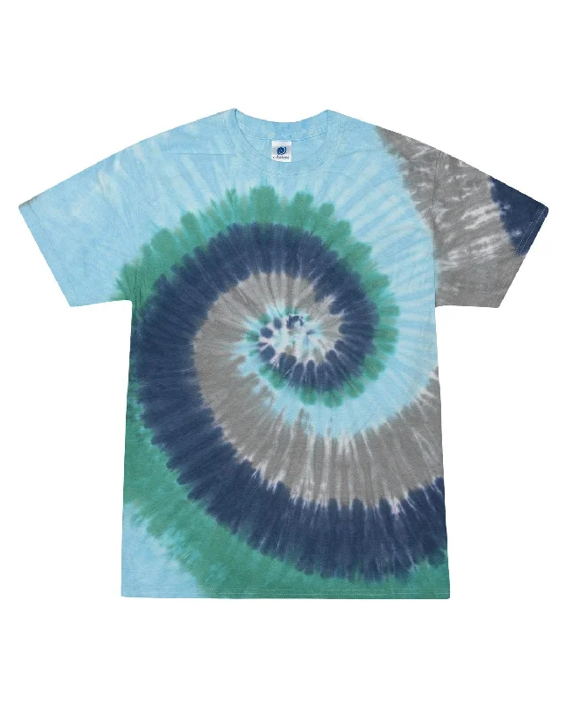 Tie-Dye 100% Cotton Tie-Dyed T-Shirt | Earth Collared Crew Neck Turtle Neck