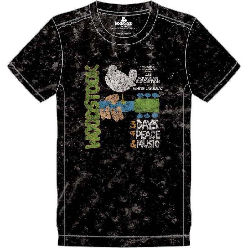 Woodstock Snow Wash T-Shirt: Poster Rayon Fabric Velvet Fabric Corduroy Fabric