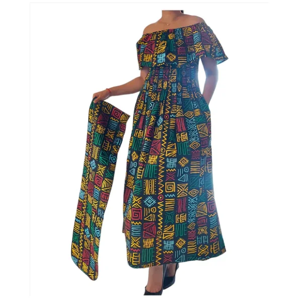 African Ankara Print Maxi Dress Tube Dress Trendy Printed Maxi Dress