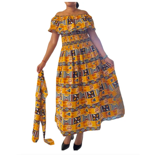 African Ankara Print Maxi Dress Tube Dress Trendy Maxi Dress with Bow