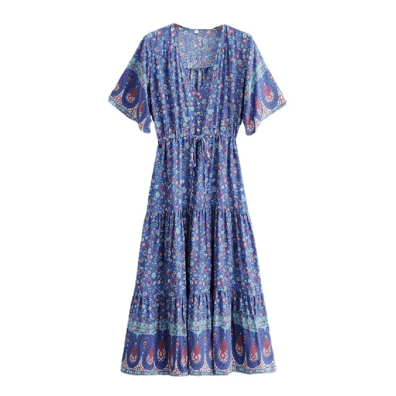 Agnes Boho Maxi Dress Stylish One-Shoulder Maxi Dress