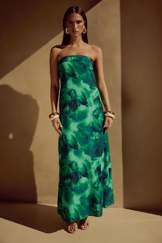 ALBA MAXI DRESS - CALISTA GREEN Cozy Open-Back Maxi Dress