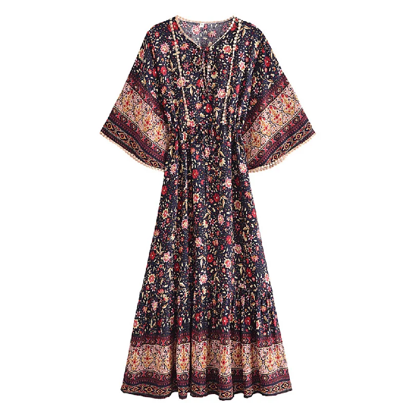 Astrantia Floral Maxi Dress Casual Maxi Dress with Pockets