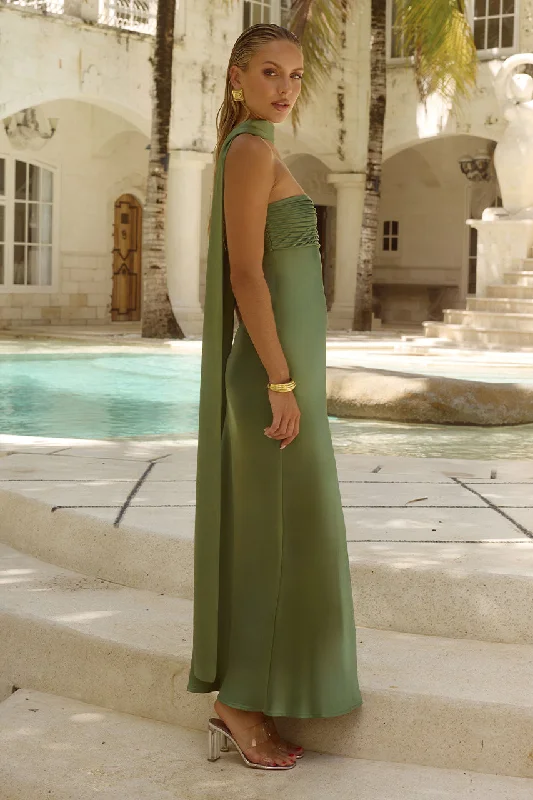 ELSA MAXI DRESS - OLIVE Classic Tulle Maxi Dress