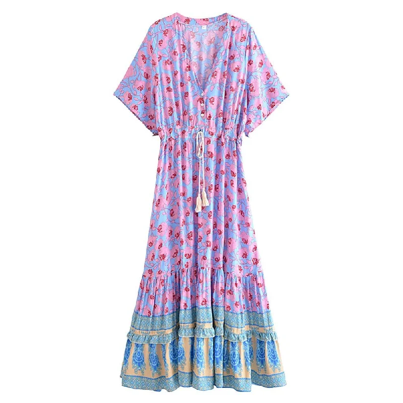 Indigo Boho Maxi Dress Classic Strapless Maxi Dress