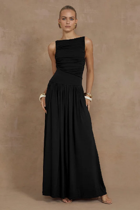 NALLA MAXI DRESS - BLACK Classic V-Neck Maxi Dress