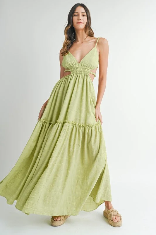 Summer Solstice Tiered Maxi Dress Comfortable Bohemian Maxi Dress