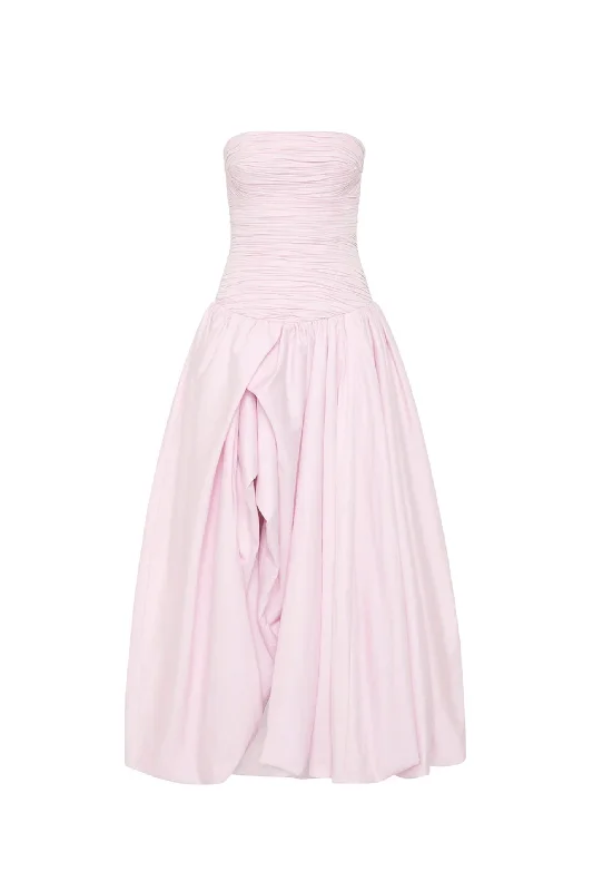 Violette Bubble Hem Maxi Dress Pastel Pink by Aje Elegant Maxi Dress with Belt