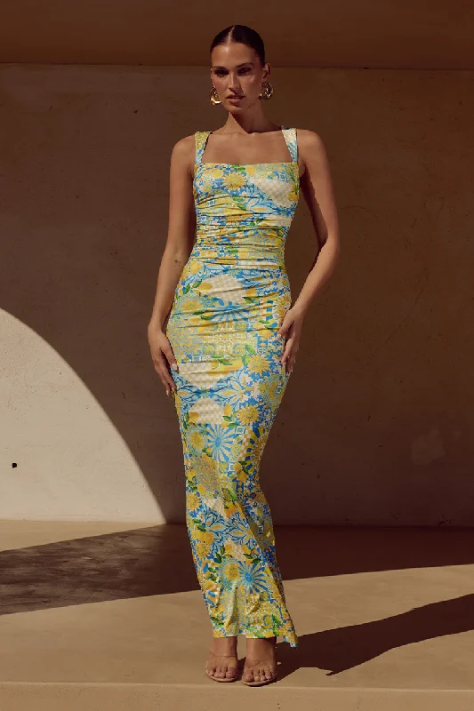 VIVIAN MAXI DRESS - ANACAPRI LEMON Stylish Boho Chic Maxi Dress