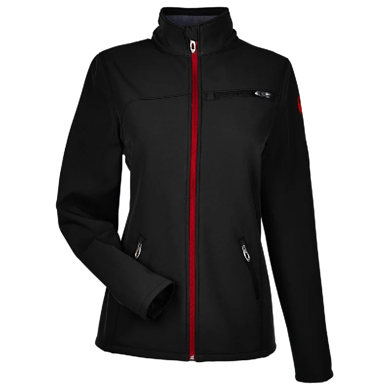 Spyder Women's Black/Red Transport Softshell Jacket Stand-Up Collar Roll-Neck Collar Turtle Neck