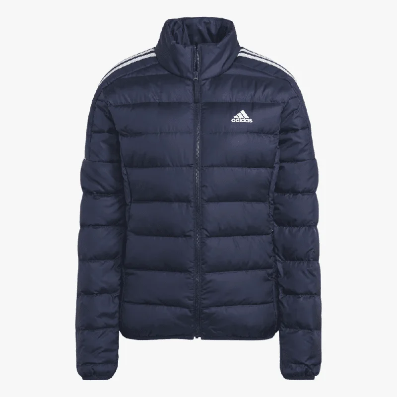 adidas Womens Essentials Down Jacket Blue Welt Pockets Slit Pockets Flap Pockets