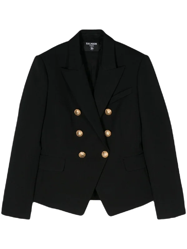 Balmain Jackets Black Wool Jacket Cashmere Jacket Tweed Jacket