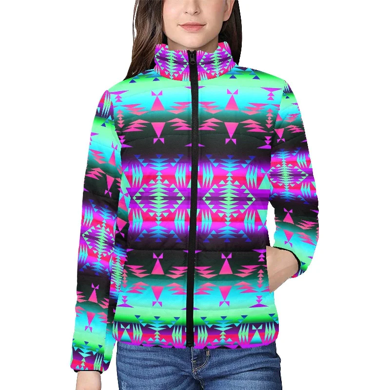 Between the Rocky Mountains Women's Stand Collar Padded Jacket Herringbone Jacket Checkered Jacket Solid Jacket Between the Rocky Mountains Women's Stand Collar Padded Jacket Herringbone Jacket Checkered Jacket Solid Jacket
