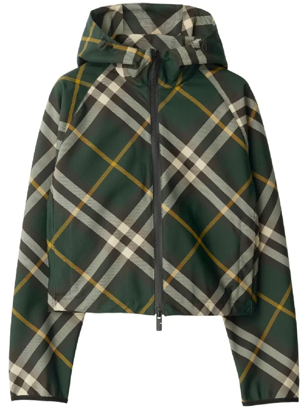 Burberry Jackets Green Knit Fabric Woven Fabric Fleece Fabric