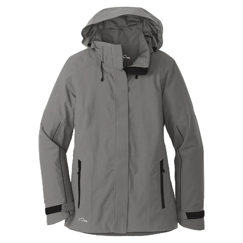 Eddie Bauer Women's Metal Grey WeatherEdge Plus Insulated Jacket Snapped Jacket Toggled Jacket Drawstring Jacket